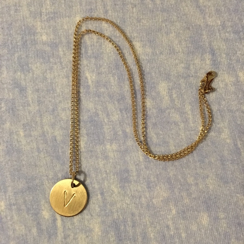 V Initial Necklace